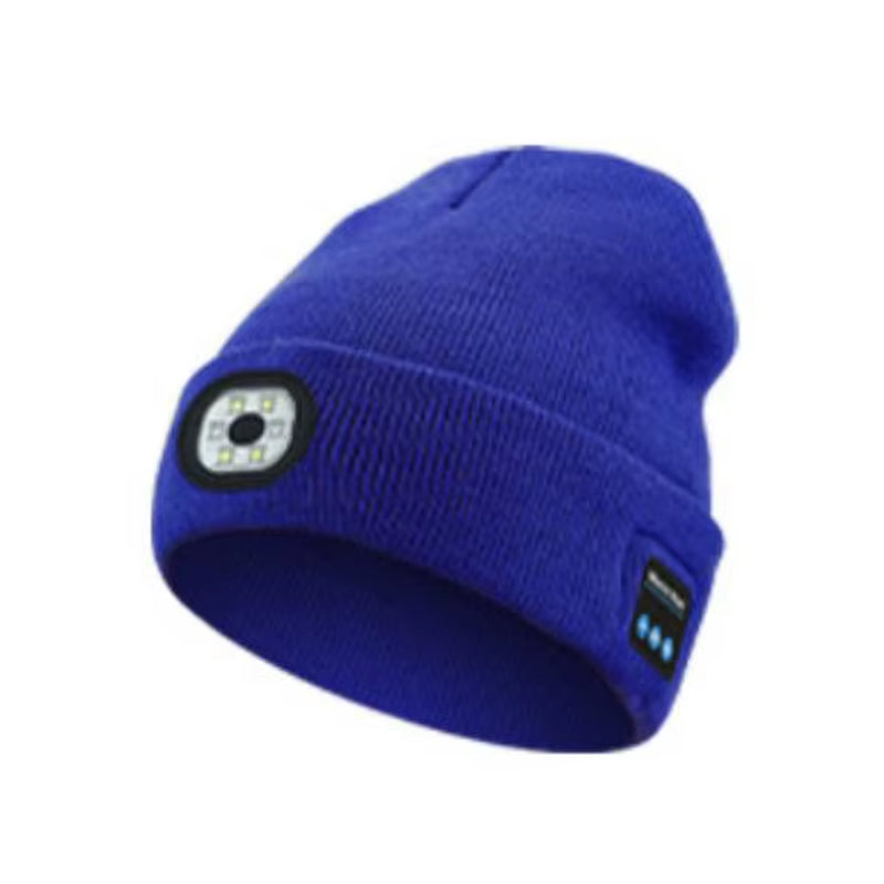 Music Cap Wireless Music Bluetooth 5.0 Headphone Beanie Hat with LED Light HD Stereo Speakers Handfree Headset Call MIC